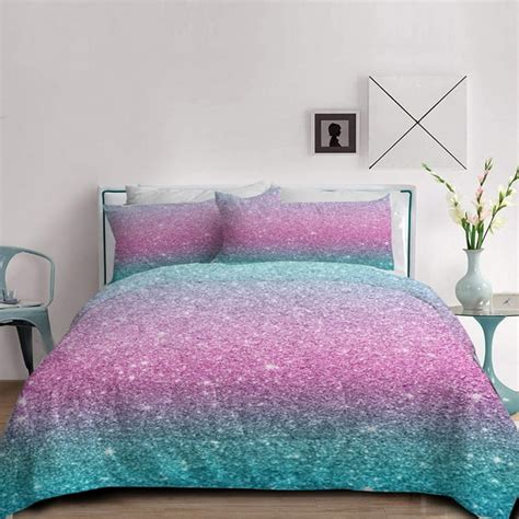 Arightex 3 Piece Comforter Set With Pillow Shams 3d Printed Pink