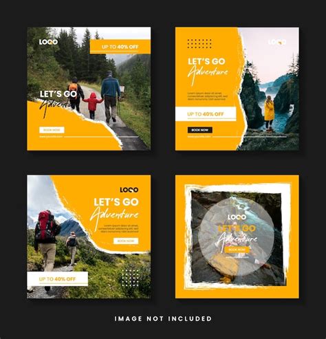 Premium Vector Travel Instagram Post Template Collection