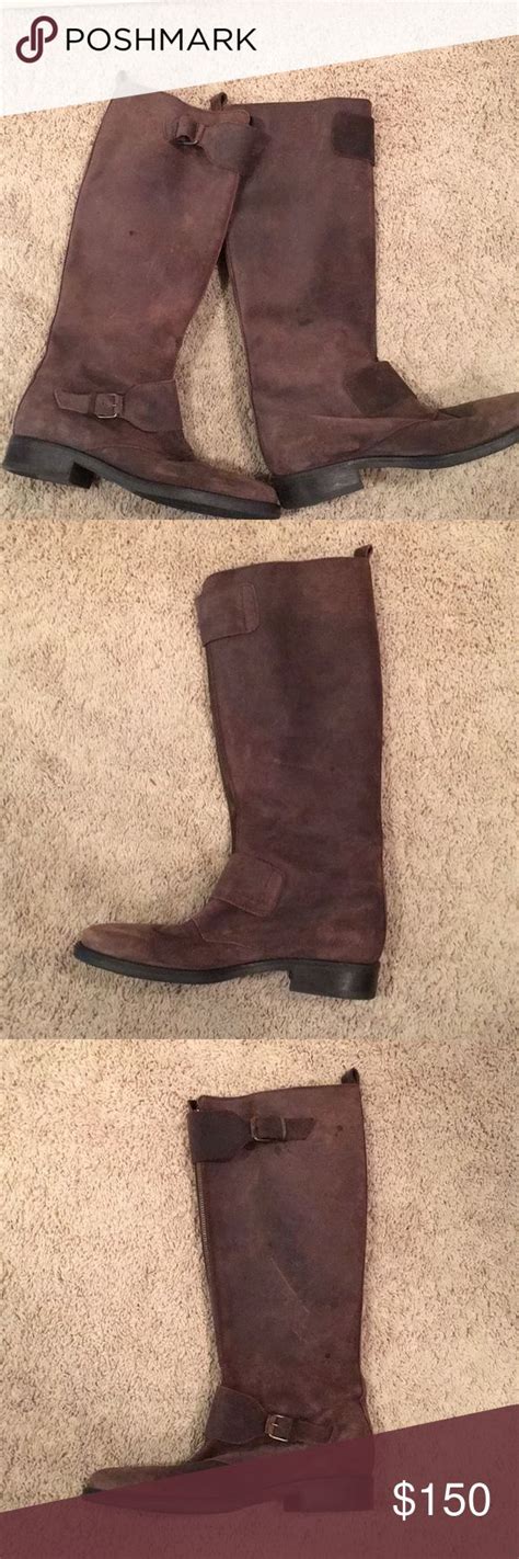 Tall J Crew Brown Suede Boots With Zipper Suede Boots Boots Brown