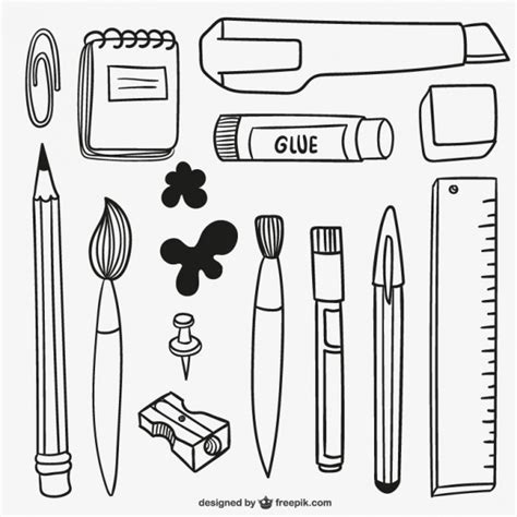 Premium Vector Hand Drawn School Materials How To Draw Hands Art