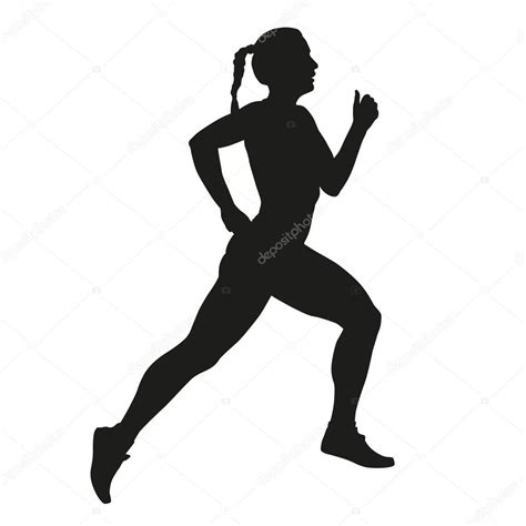 Vector Running Woman Silhouette Stock Vector Msanca