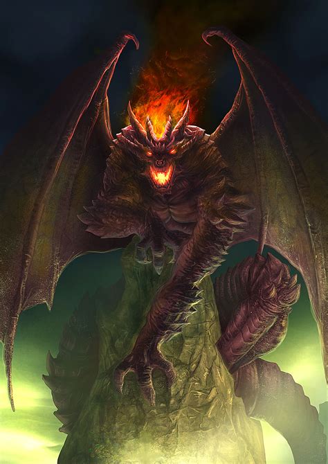 Outcast Odyssey Dragon Demon Dragon By Allengeneta Fire Gargoyle