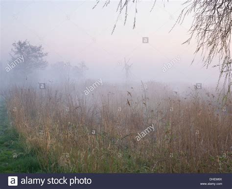 A Misty Morning At How Hill In The Norfolk Broads Stock Photo Alamy