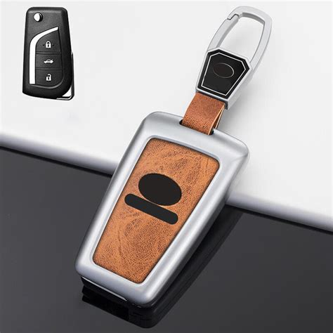 Zinc Alloy Leather Car Remote Key Fob Case Cover For Toyota Camry C HR