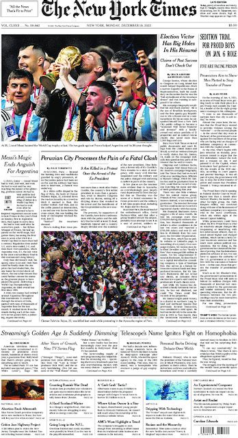 The New York Times International Edition In Print For Tuesday Dec 20