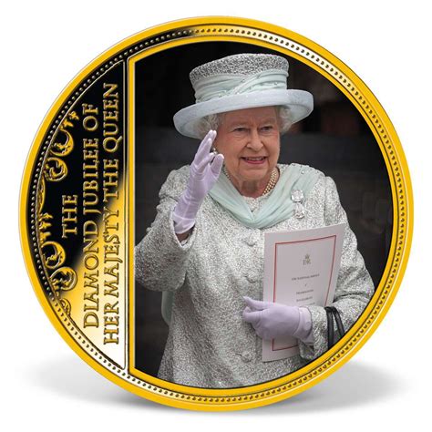 Queen Elizabeth Ii Diamond Jubilee Commemorative Coin Gold Layered