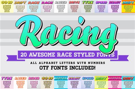 Awesome 20 Racing Fonts With Color Otf Fonts By Ckybe On Envato