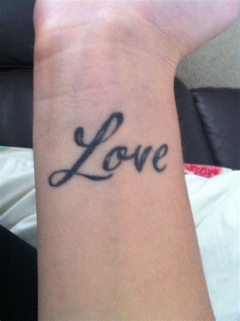 Love Tattoo On Wrist Love Wrist Tattoo Love Tattoos Tattoos