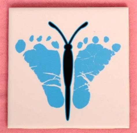 Items Similar To Butterfly Footprint 425 X 425 Ceramic Tile Plaque
