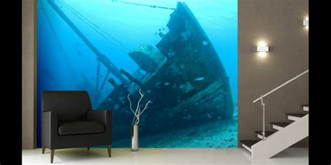 Underwater Shipwreck Wallpaper Mural Underwater Shipwreck Mural