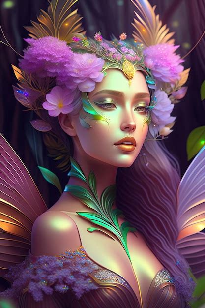Premium Photo Beautiful Dryad Goddess In Forest Forest Nymph Fairy