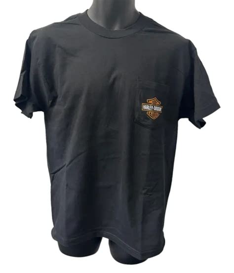 Harley Davidson Mens Bar Shield Pocket Short Sleeve T Shirt Black