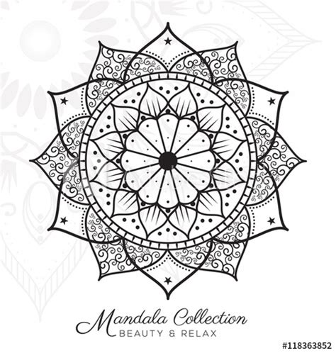 Tibetan Mandala Decorative Ornament Design For Coloring