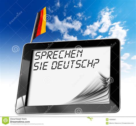 Sprechen Sie Deutsch Tablet Computer Stock Illustration