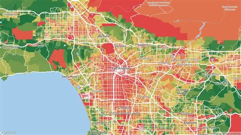 Safest Neighborhoods In Los Angeles Map Gillie Donnamarie