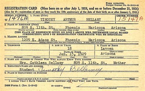 File Arizona World War Ii Draft Registrations Draft Registration Card