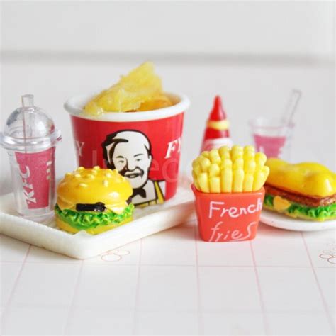 16 Scale Pretend Play Miniature Dollhouse Mini Hamburger French Fries