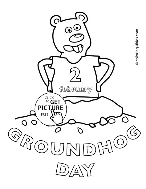 Groundhog day colouring page 2. Happy Groundhog Day coloring pages for kids, 2 february ...