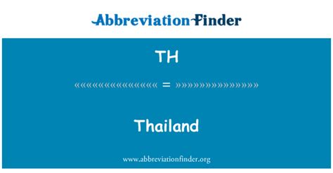 Thailand Abbreviations Abbreviation Finder