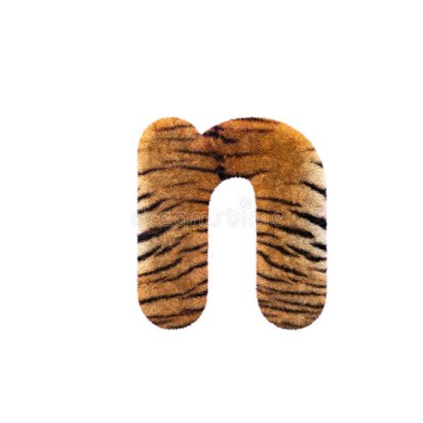 Tiger Letter N Small D Feline Fur Font Suitable For Safari