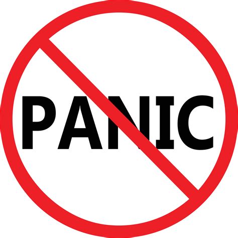 Dont Panic On White Background Dont Panic Symbol Flat Style