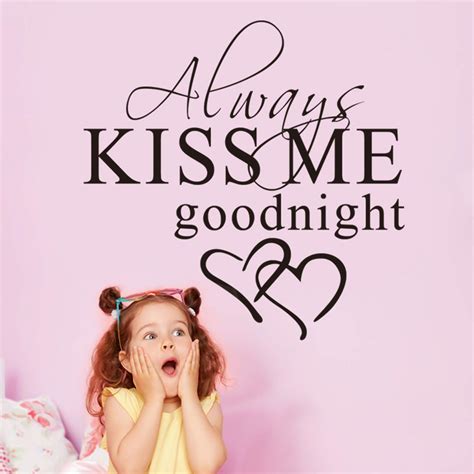 Buy Always Kiss Me Goodnight Wall Sign Sticker Removable Peel And Stick Vinyl Decal Art Mural