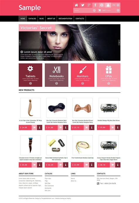 Free Sample Shopify Template Shopify Templates Ecommerce Website