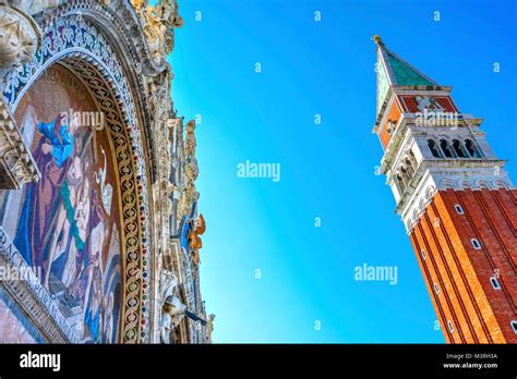 Saint Mark S Basilica Mosaic Campanile Bell Tower Piazza San Marco