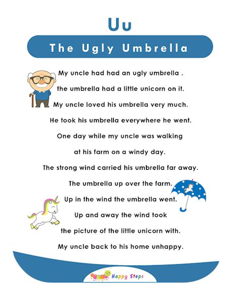 The Ugly Umbrella Letter U Alphabet Stories For Kids English