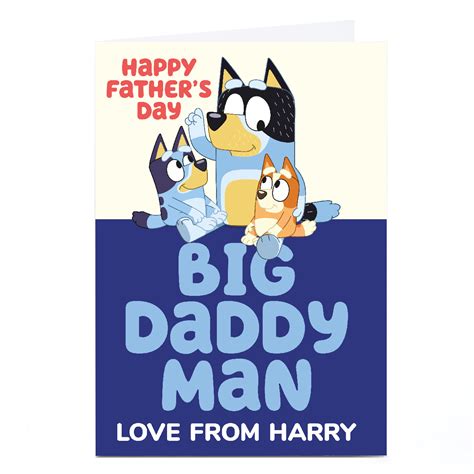 Buy Personalised Bluey Fathers Day Card Big Daddy Man For Gbp 229