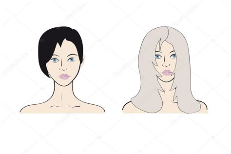 Two Girl Blonde And Brunette — Stock Vector © Yuliaartist 68901315