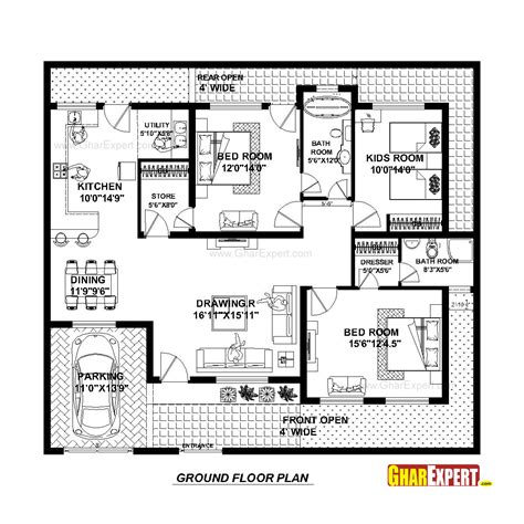 Floor Plans For 250 Square Yards Homes Floorplansclick