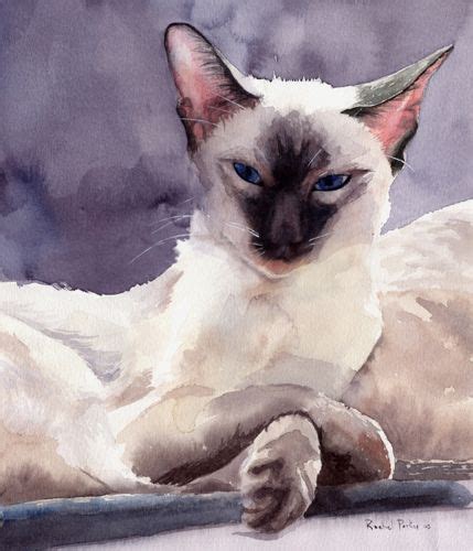 Print Siamese Cat Art Watercolor Painting Attitude Watercolor Cat