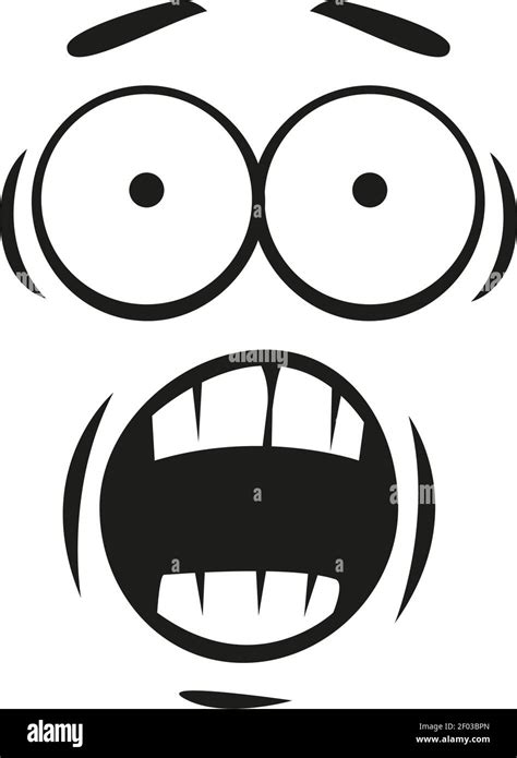 Scared Face Expression Isolated Emoticon Screaming From Fear Vector