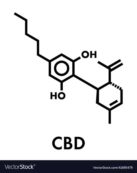 cannabidiol cbd cannabis molecule has royalty free vector