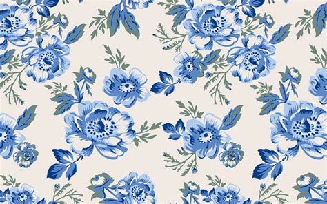 Vintage Floral Desktop Wallpaper Blue Vintage Flower Background