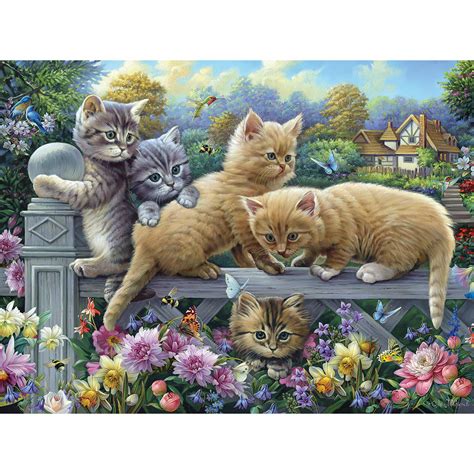 Kittens On A Fence 500 Piece Jigsaw Puzzle Bits And Pieces