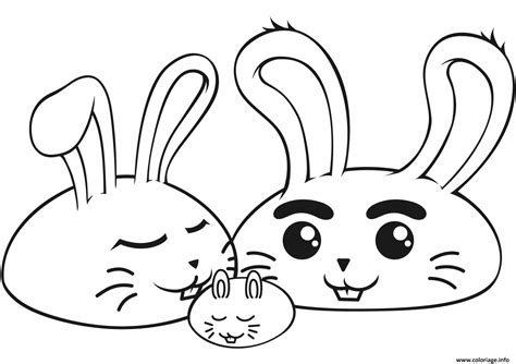 Dessin facile lapin beau photos dessin et coloriage lapin. Coloriage famille de lapin kawaii - JeColorie.com