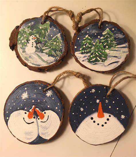 Hand painted wooden ornaments by grams2hearts on Etsy https://www.etsy