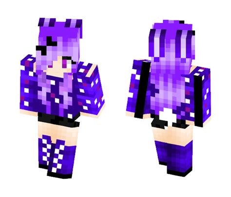 Download ♦ Purple Galaxy Bunny Girl ♦ Minecraft Skin For Free
