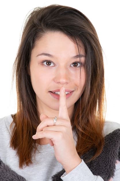 Premium Photo Woman Young Asking For Silence Or Secrecy With Finger