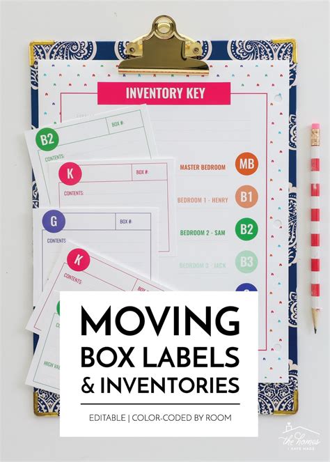 Printable Moving Box Labels And Inventories The Homes I Have Made