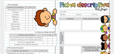 Ficha Descriptiva Del Alumno Prescolar Fichas Descriptivas Por Riset