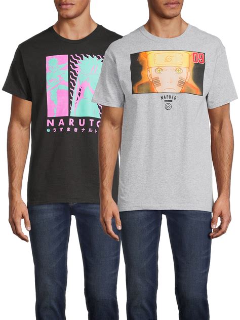 Naruto Naruto Shippuden Mens And Big Mens Neon Anime Graphic Tees