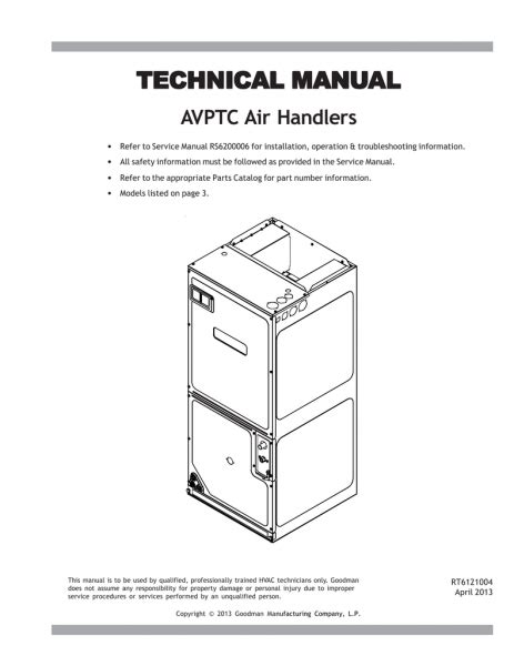 Goodman Air Handler Manual