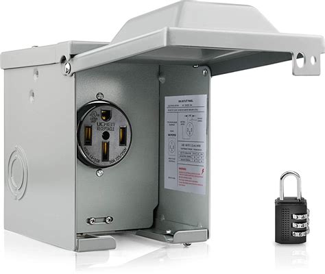 buy gerguirry 50 amp rv power outlet box 125 250 volt enclosed lockable nema 14 50r rv outdoor