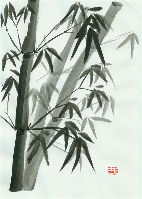 Bamboo Ink Wash Bamboo Art Sumi E Painting Zen Painting
