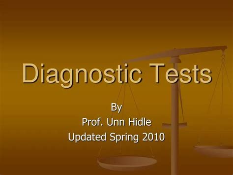 Ppt Diagnostic Tests Powerpoint Presentation Free Download Id700911