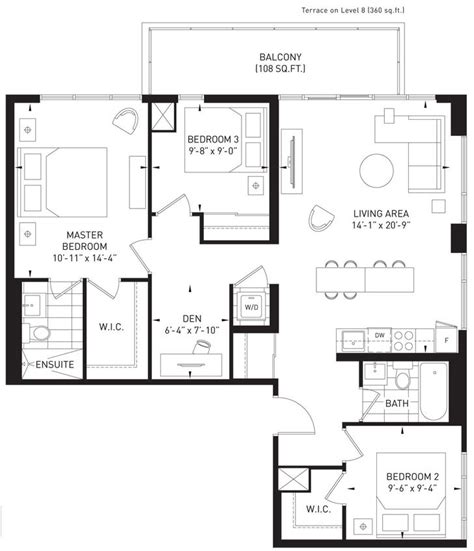 Queens Condo Floor Plan Barra On Queen Condos Monarch 987 Sqft