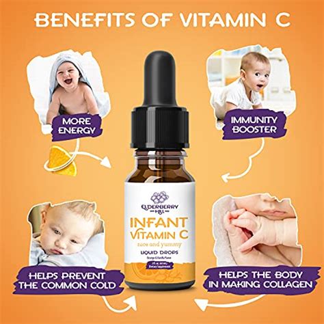 Infant Vitamin C Liquid Drops Immune Support Supplement For Newborns